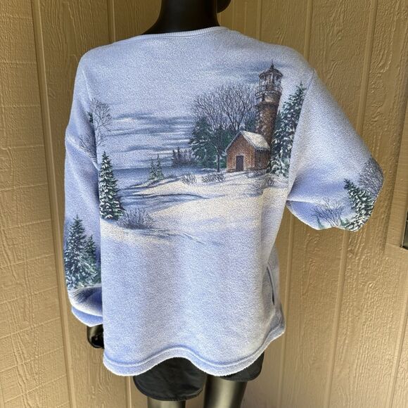 Vintage Artisans Cardigan‎ Womens Size XL Snow Cabin All Over Textured Gorpcore - Picture 2 of 8